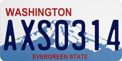WA license plate AXS0314
