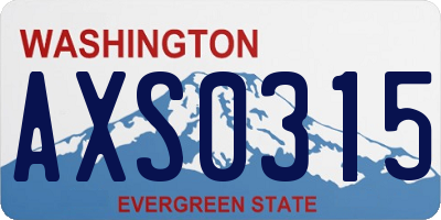 WA license plate AXS0315