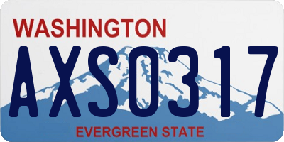WA license plate AXS0317