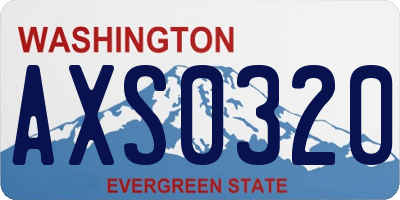 WA license plate AXS0320