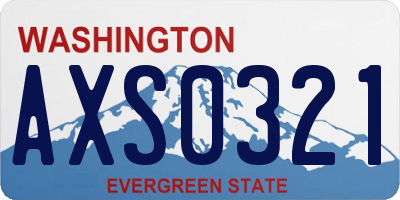 WA license plate AXS0321