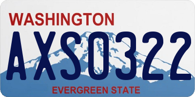 WA license plate AXS0322