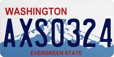 WA license plate AXS0324
