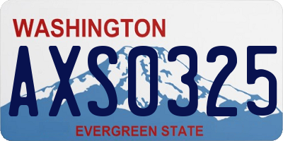 WA license plate AXS0325