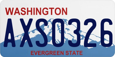 WA license plate AXS0326