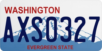 WA license plate AXS0327