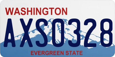 WA license plate AXS0328
