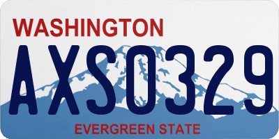 WA license plate AXS0329