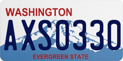 WA license plate AXS0330