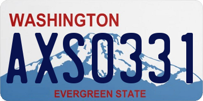 WA license plate AXS0331