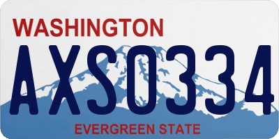 WA license plate AXS0334