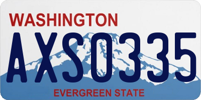 WA license plate AXS0335