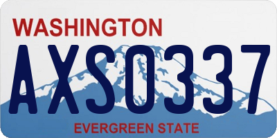WA license plate AXS0337
