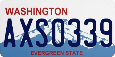 WA license plate AXS0339