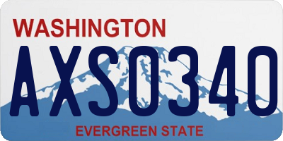 WA license plate AXS0340