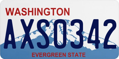 WA license plate AXS0342