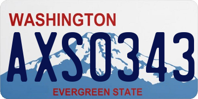 WA license plate AXS0343