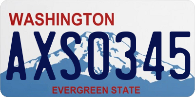 WA license plate AXS0345