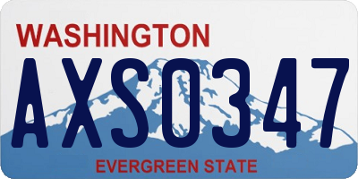 WA license plate AXS0347
