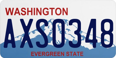 WA license plate AXS0348