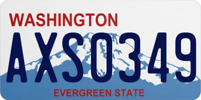 WA license plate AXS0349