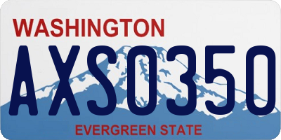WA license plate AXS0350