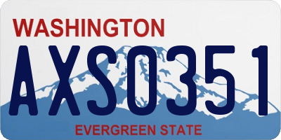 WA license plate AXS0351