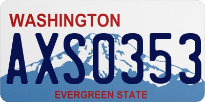 WA license plate AXS0353