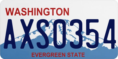 WA license plate AXS0354