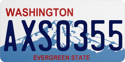 WA license plate AXS0355