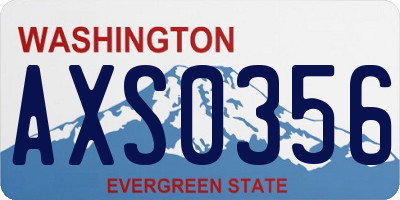WA license plate AXS0356