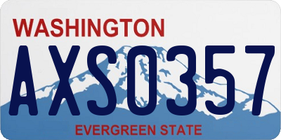 WA license plate AXS0357