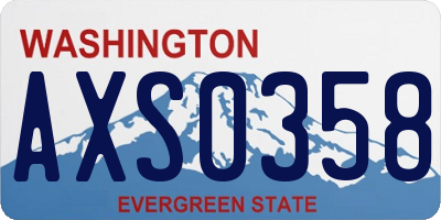 WA license plate AXS0358