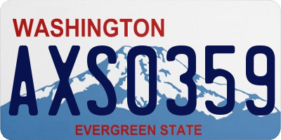 WA license plate AXS0359
