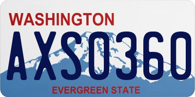 WA license plate AXS0360
