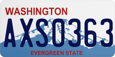 WA license plate AXS0363