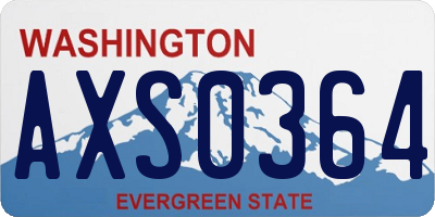 WA license plate AXS0364