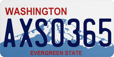 WA license plate AXS0365