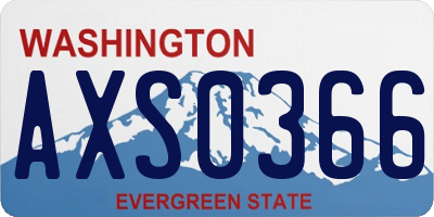 WA license plate AXS0366