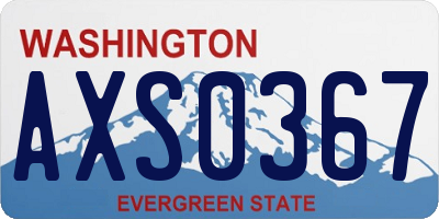 WA license plate AXS0367