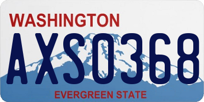 WA license plate AXS0368