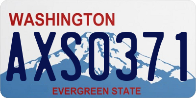 WA license plate AXS0371