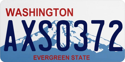 WA license plate AXS0372