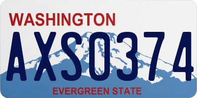 WA license plate AXS0374