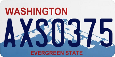 WA license plate AXS0375