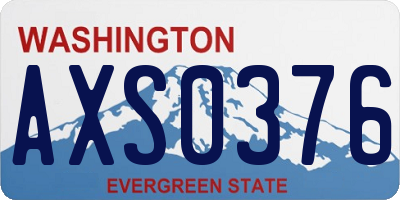 WA license plate AXS0376