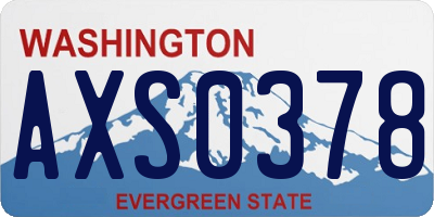 WA license plate AXS0378