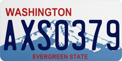 WA license plate AXS0379