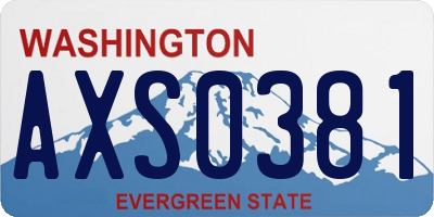 WA license plate AXS0381