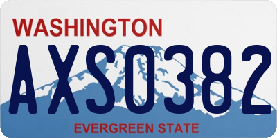 WA license plate AXS0382